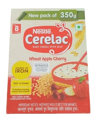 Nestle Cerelac Wheat Apple Cherry, 350gm (From 8 to 24 months)