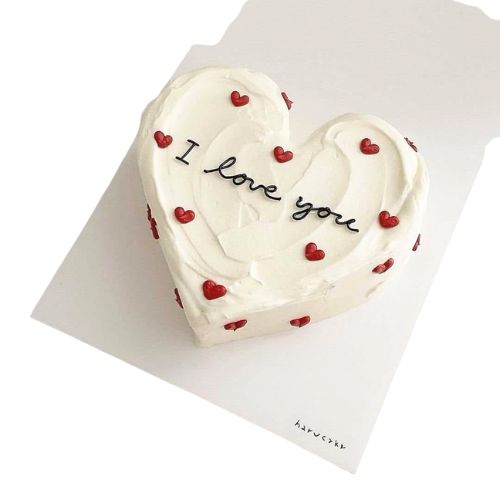 Heart-shaped White Cake