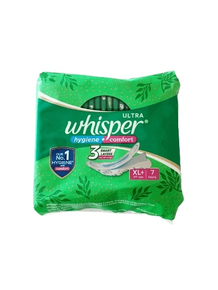 Whisper Ultra Clean XL Plus Sanitary Pads, 7 Count