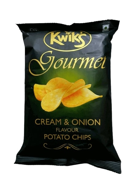 Kwik’s Gourmet Cream & Onion Potato Chips, 65gm
